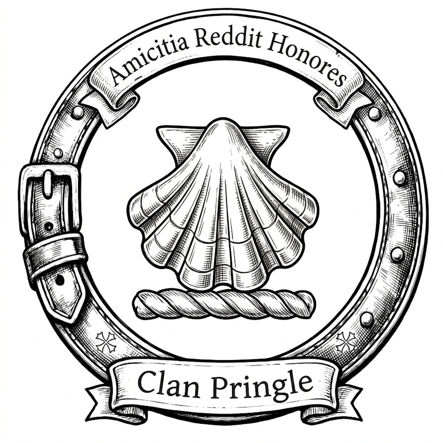 Clan Pringle Crest digital download: Includes Color PNG, B&W PNG, and SVG vector files