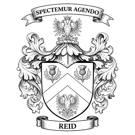 The Reid Family Coat of Arms digital download: Includes Color PNG, B&W PNG, and SVG vector files
