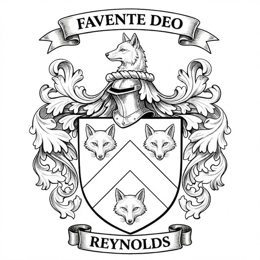 The Reynolds Family Coat of Arms digital download: Includes Color PNG, B&W PNG, and SVG vector files