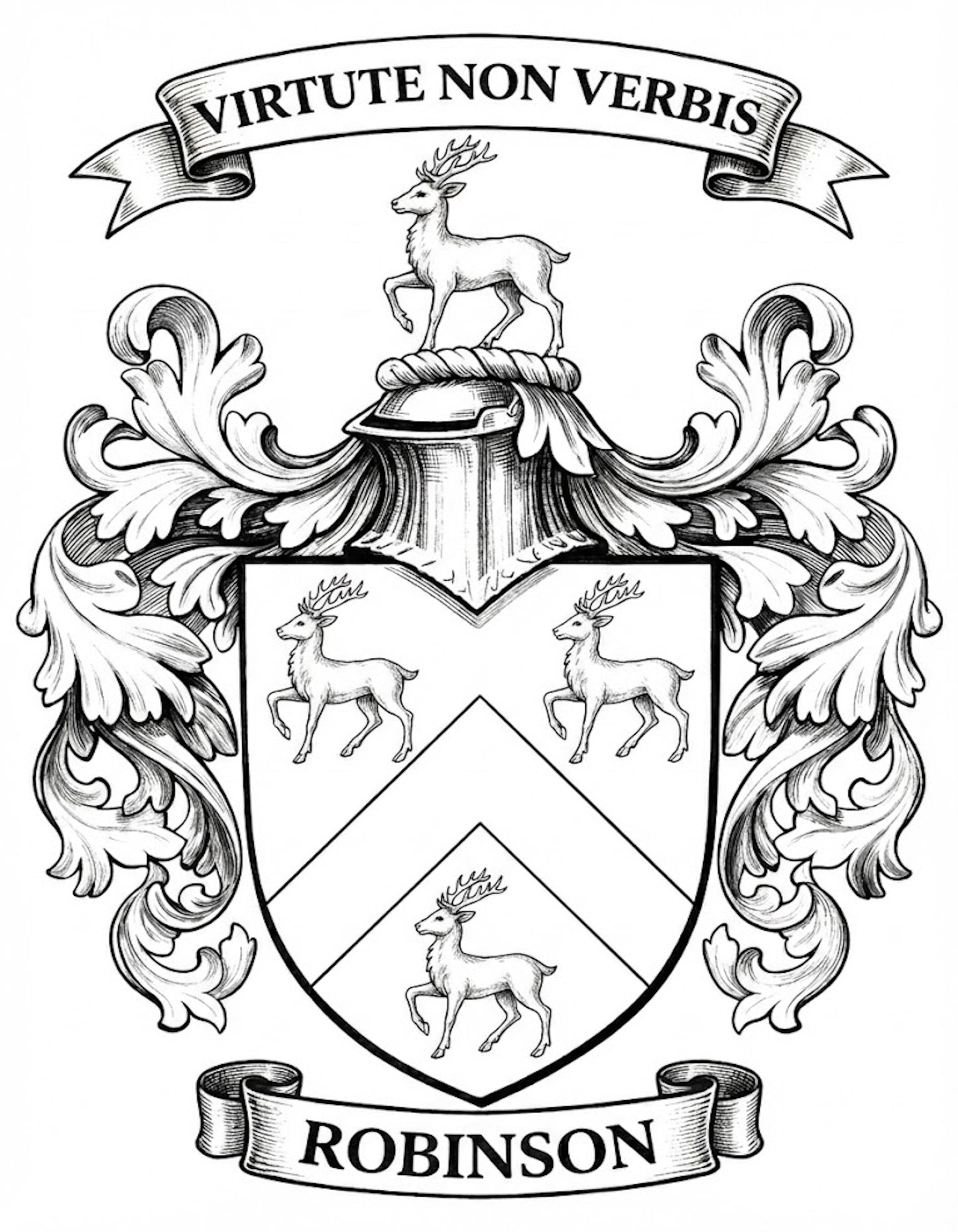 The Robinson Family Coat of Arms digital download: Includes Color PNG, B&W PNG, and SVG vector files