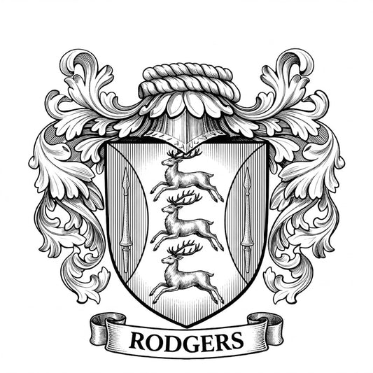 The Rodgers Family Coat of Arms digital download: Includes Color PNG, B&W PNG, and SVG vector files