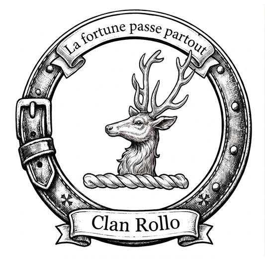 Clan Rollo Crest digital download: Includes Color PNG, B&W PNG, and SVG vector files