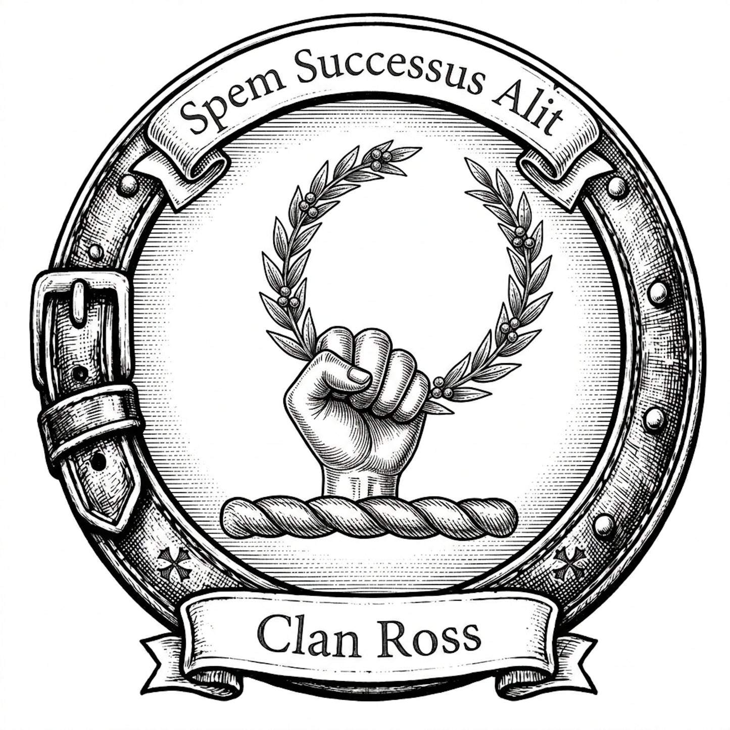 Clan Ross Crest digital download: Includes Color PNG, B&W PNG, and SVG vector files
