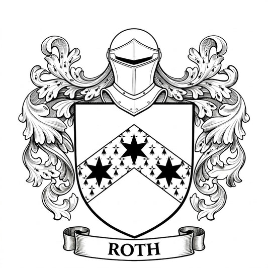 The Roth Family Coat of Arms digital download: Includes Color PNG, B&W PNG, and SVG vector files