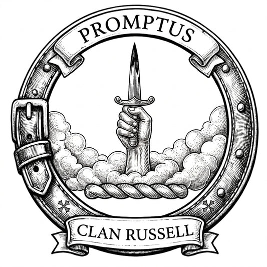 Clan Russell Crest digital download: Includes Color PNG, B&W PNG, and SVG vector files