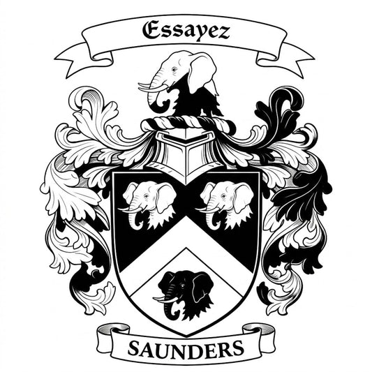 The Saunders Family Coat of Arms digital download: Includes Color PNG, B&W PNG, and SVG vector files