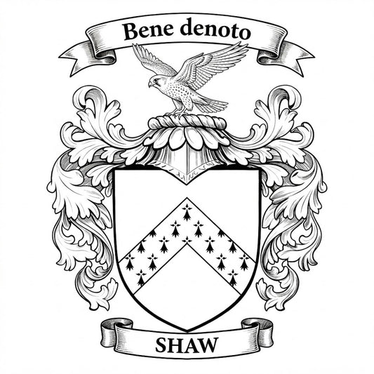 The Shaw Family Coat of Arms digital download: Includes Color PNG, B&W PNG, and SVG vector files