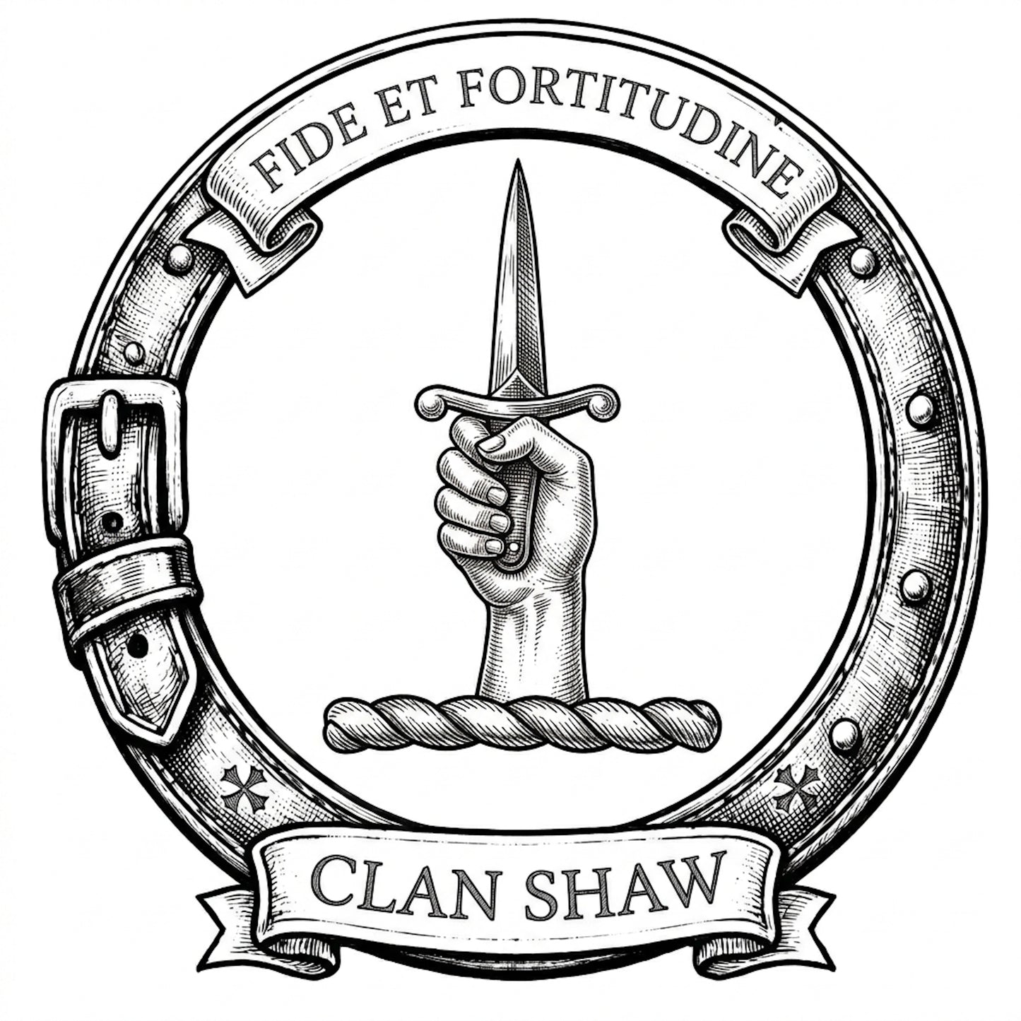 Clan Shaw Crest digital download: Includes Color PNG, B&W PNG, and SVG vector files