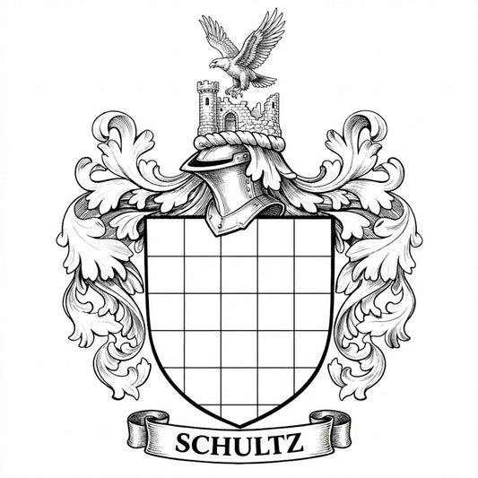 The Schultz Family Coat of Arms digital download: Includes Color PNG, B&W PNG, and SVG vector files