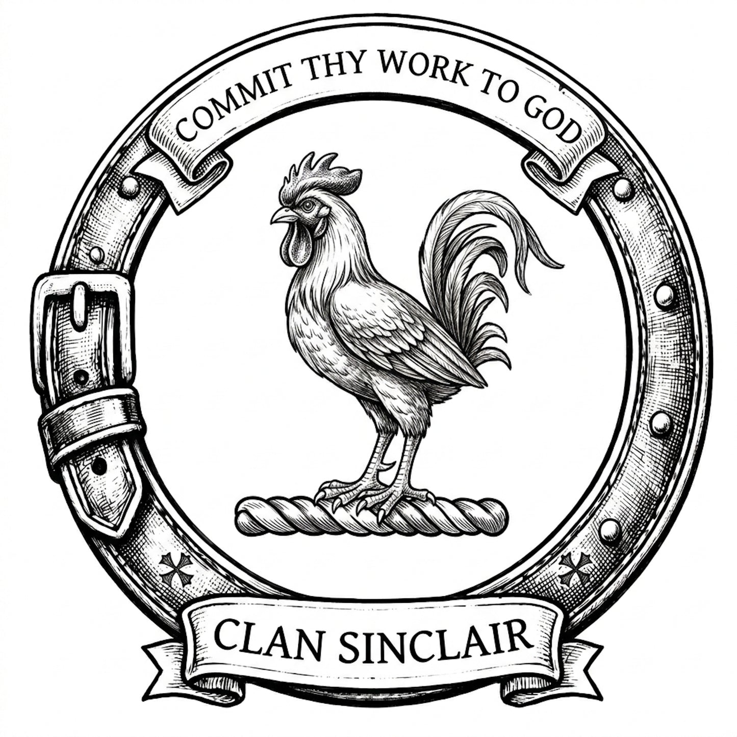 Clan Sinclair Crest digital download: Includes Color PNG, B&W PNG, and SVG vector files