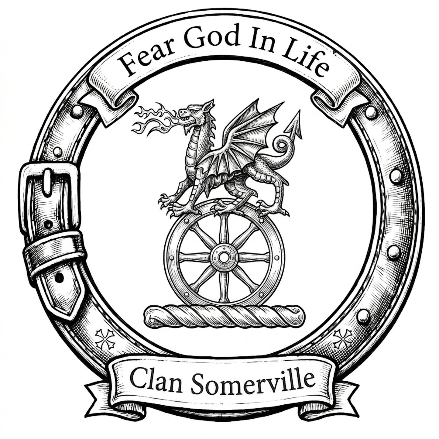 Clan Somerville Crest digital download: Includes Color PNG, B&W PNG, and SVG vector files