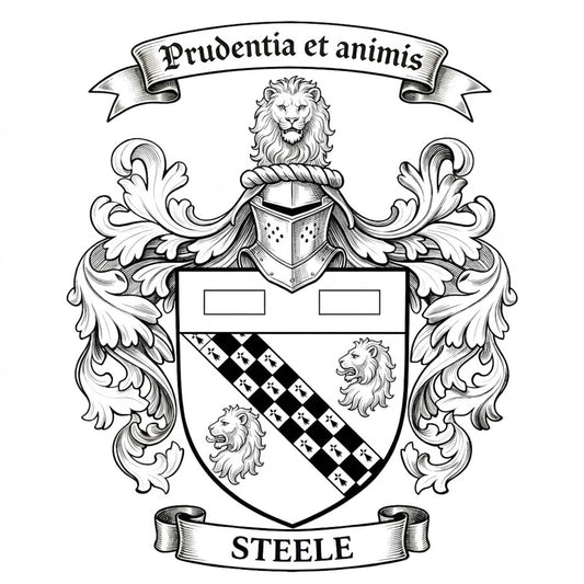 The Steele Family Coat of Arms digital download: Includes Color PNG, B&W PNG, and SVG vector files