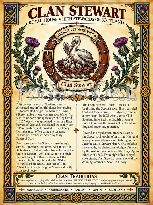 Clan Stewart Poster - Digital Downlad
