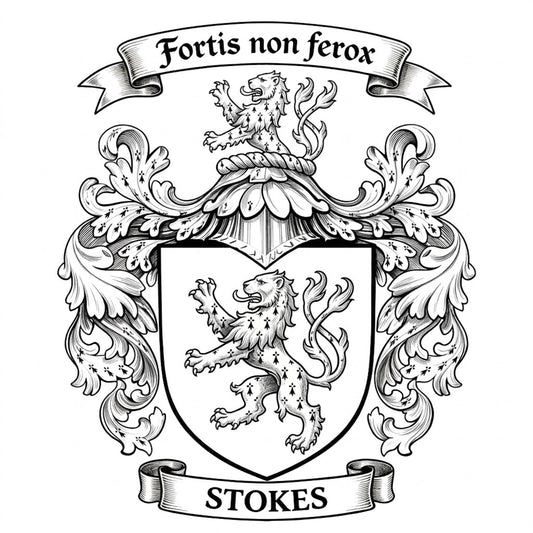 The Stokes Family Coat of Arms digital download: Includes Color PNG, B&W PNG, and SVG vector files