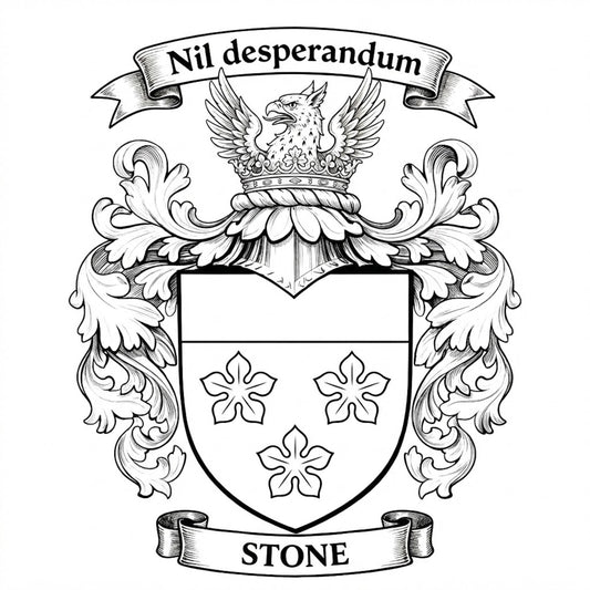 The Stone Family Coat of Arms digital download: Includes Color PNG, B&W PNG, and SVG vector files