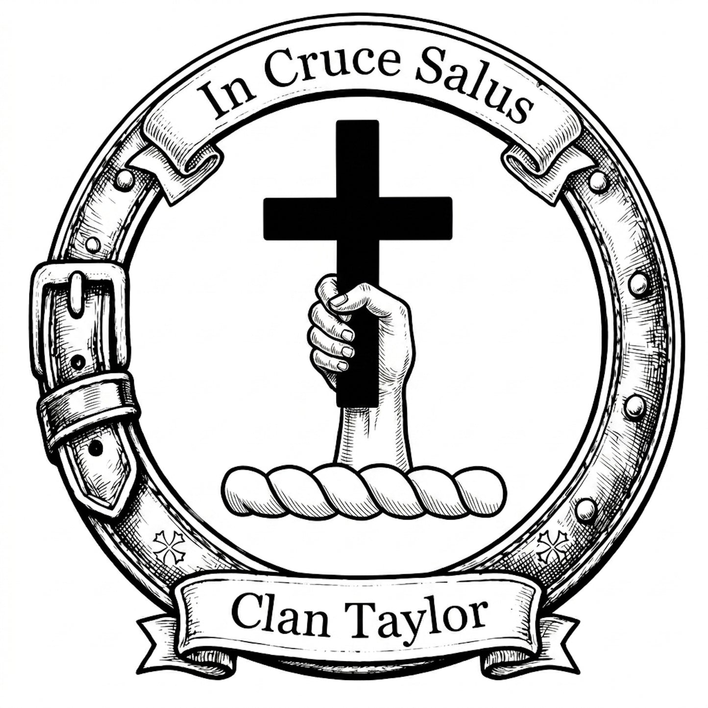 Clan Taylor Crest digital download: Includes Color PNG, B&W PNG, and SVG vector files