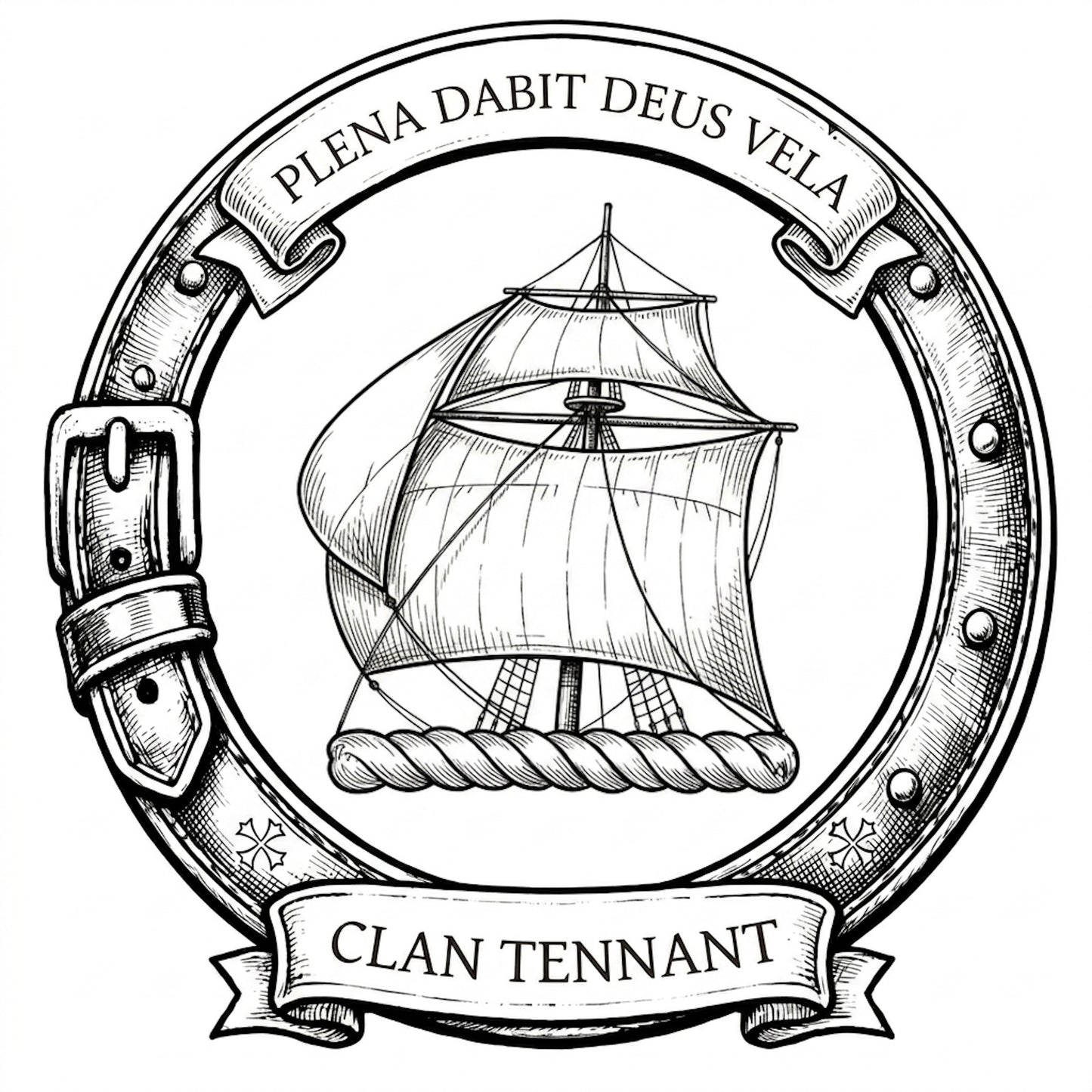 Clan Tennant Crest digital download: Includes Color PNG, B&W PNG, and SVG vector files