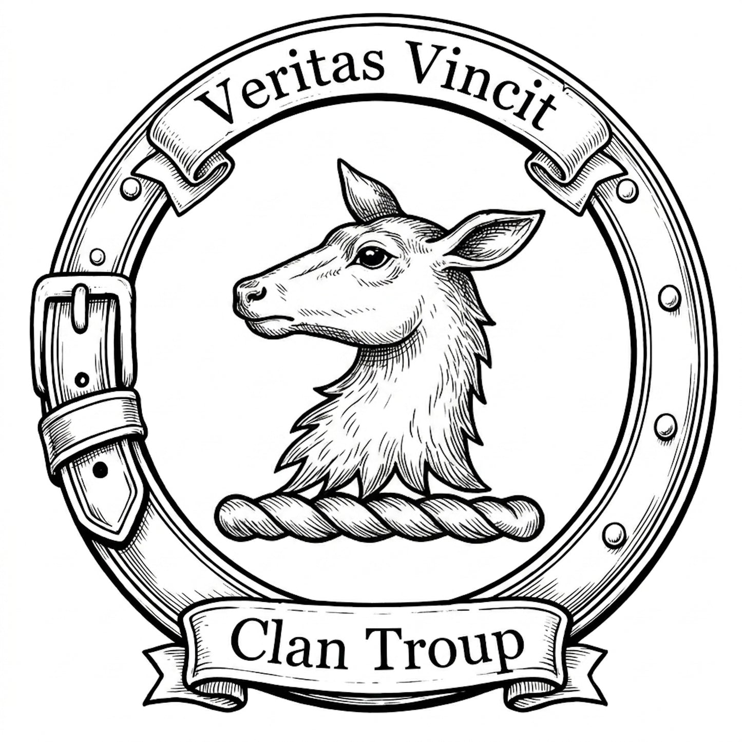 Clan Troup Crest digital download: Includes Color PNG, B&W PNG, and SVG vector files