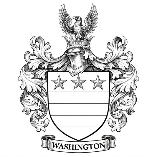 The Washington Family Coat of Arms digital download: Includes Color PNG, B&W PNG, and SVG vector files
