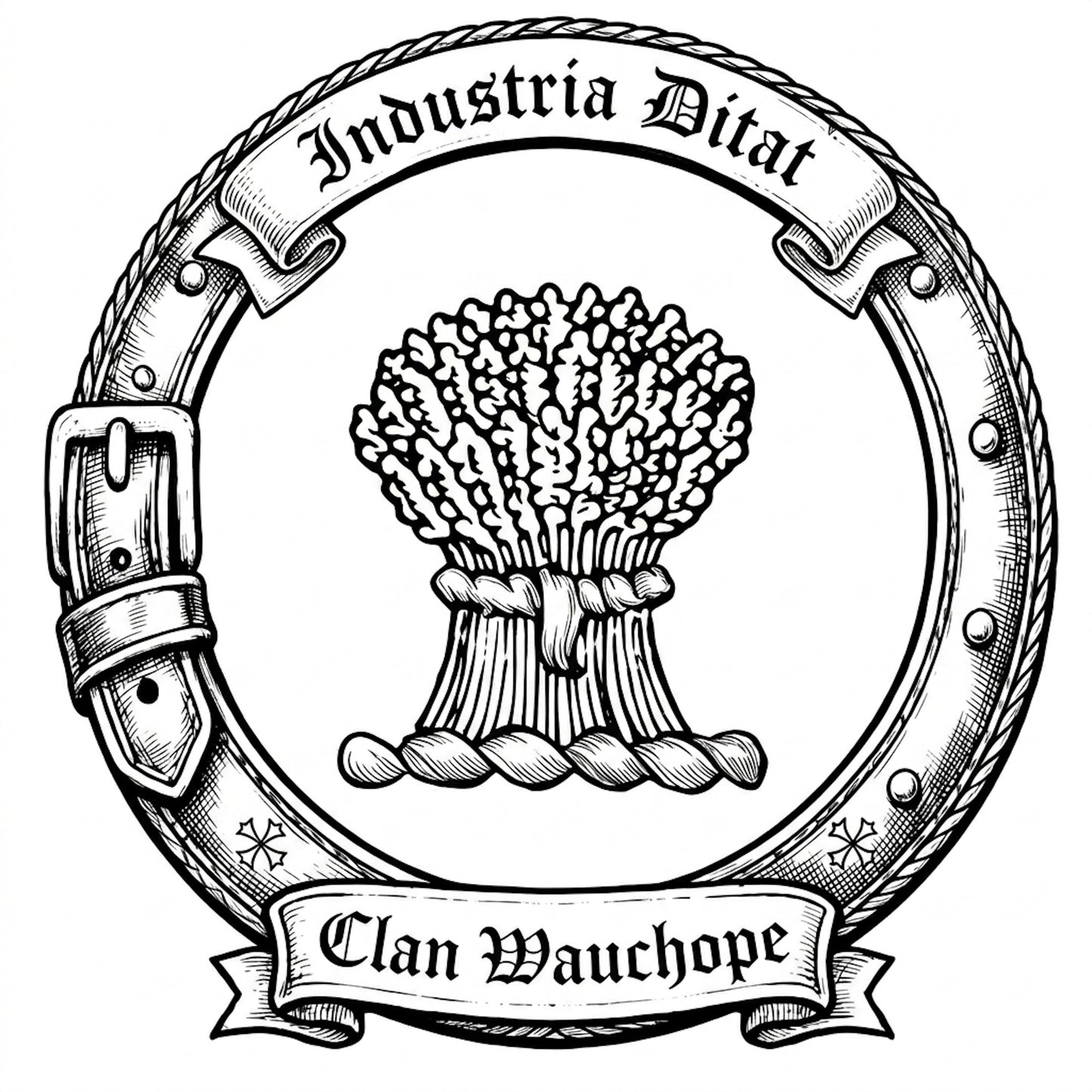 Clan Wauchope Crest digital download: Includes Color PNG, B&W PNG, and SVG vector files