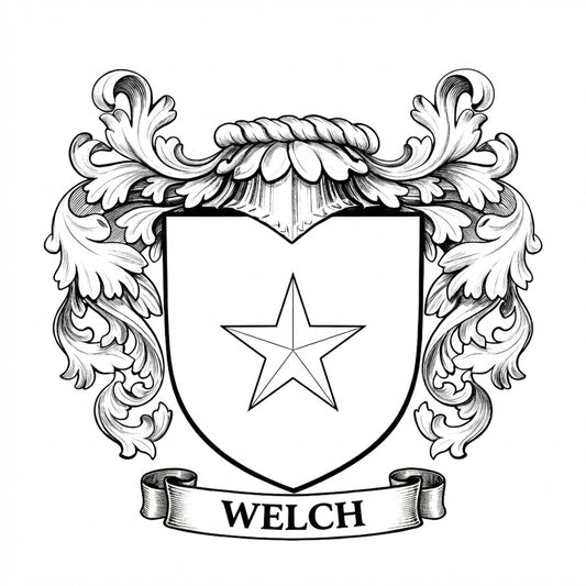 The Welch Family Coat of Arms digital download: Includes Color PNG, B&W PNG, and SVG vector files