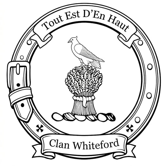 Clan Whiteford Crest digital download: Includes Color PNG, B&W PNG, and SVG vector files