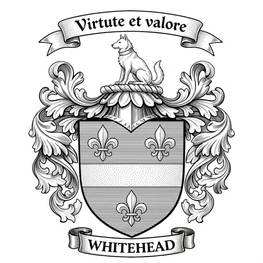 The Whitehead Family Coat of Arms digital download: Includes Color PNG, B&W PNG, and SVG vector files