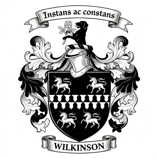 The Wilkinson Family Coat of Arms digital download: Includes Color PNG, B&W PNG, and SVG vector files