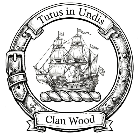 Clan Wood Crest digital download: Includes Color PNG, B&W PNG, and SVG vector files