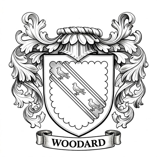 The Woodard Family Coat of Arms digital download: Includes Color PNG, B&W PNG, and SVG vector files