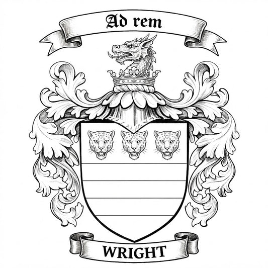The Wright Family Coat of Arms digital download: Includes Color PNG, B&W PNG, and SVG vector files