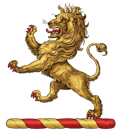 A lion rampant sable digital download: Includes Color PNG, B&W PNG, and SVG vector files