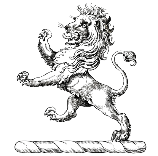 A lion rampant sable digital download: Includes Color PNG, B&W PNG, and SVG vector files