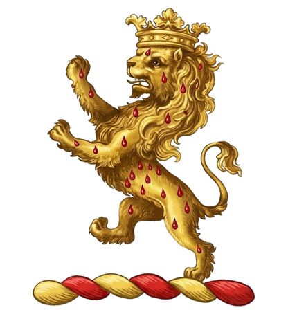 Lion Rampant Or Guttée-de-Sang Crowned digital download: Includes Color PNG, B&W PNG, and SVG vector files