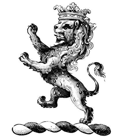 Lion Rampant Or Guttée-de-Sang Crowned digital download: Includes Color PNG, B&W PNG, and SVG vector files