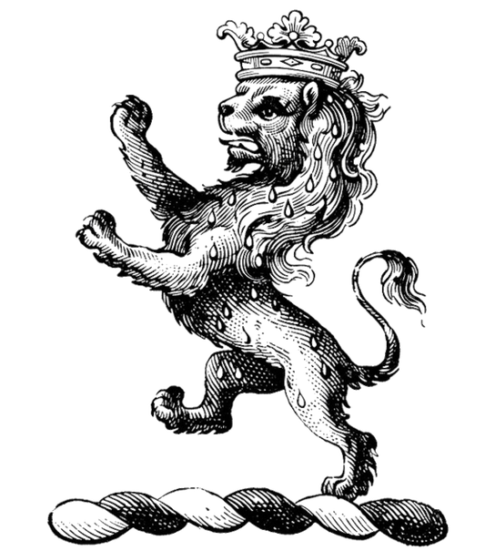 Lion Rampant Or Guttée-de-Sang Crowned digital download: Includes Color PNG, B&W PNG, and SVG vector files