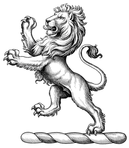 A lion rampant or digital download: Includes Color PNG, B&W PNG, and SVG vector files