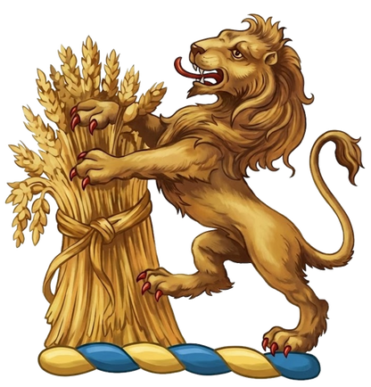 Lion Rampant Supporting a Garb digital download: Includes Color PNG, B&W PNG, and SVG vector files