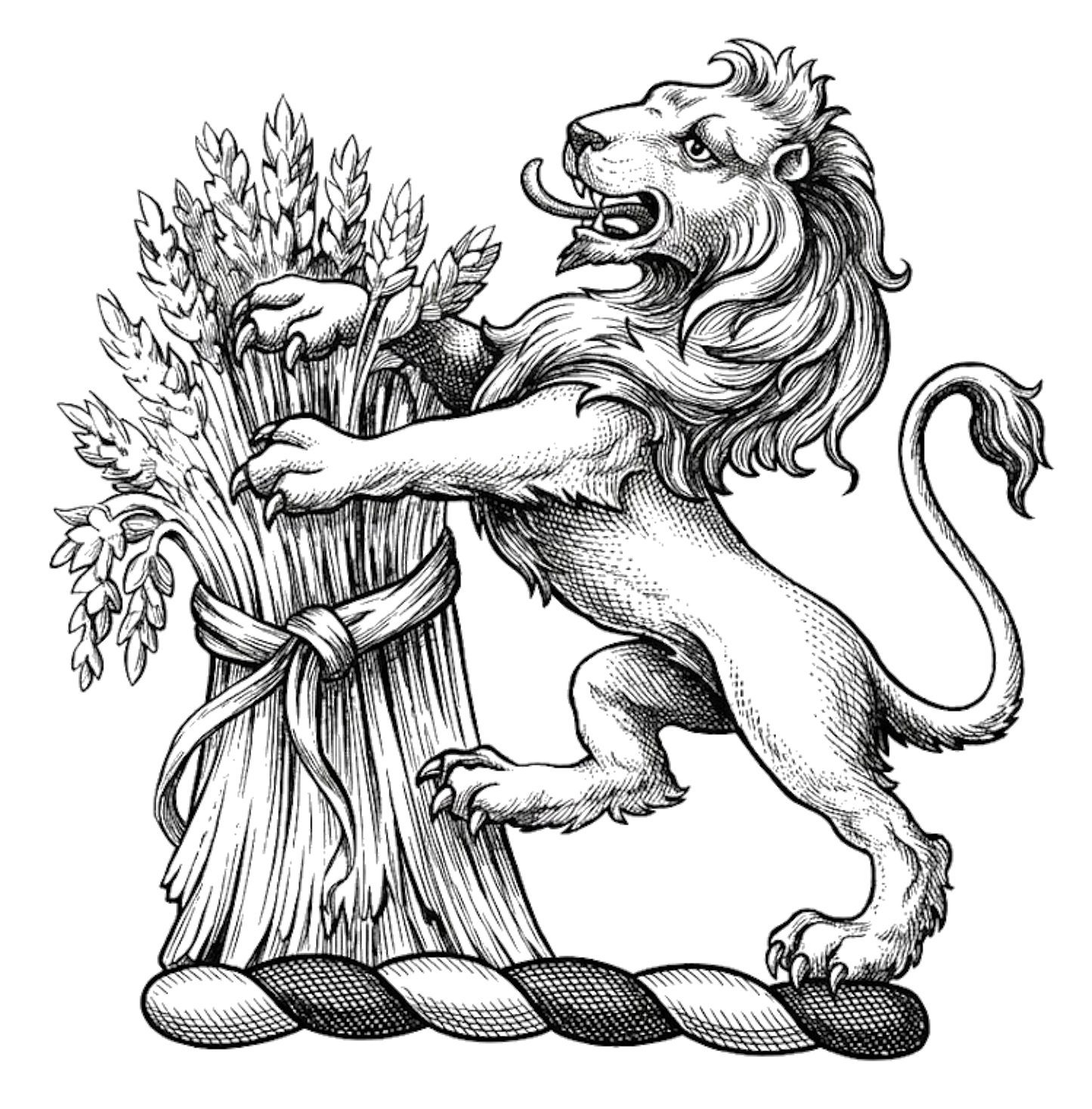 Lion Rampant Supporting a Garb digital download: Includes Color PNG, B&W PNG, and SVG vector files