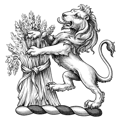 Lion Rampant Supporting a Garb digital download: Includes Color PNG, B&W PNG, and SVG vector files