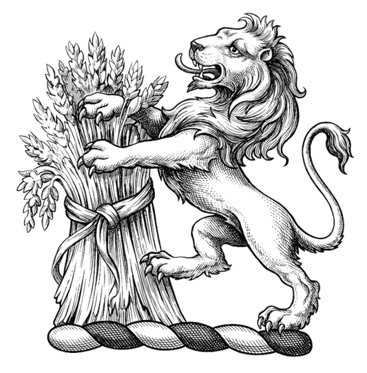 Lion Rampant Supporting a Garb digital download: Includes Color PNG, B&W PNG, and SVG vector files