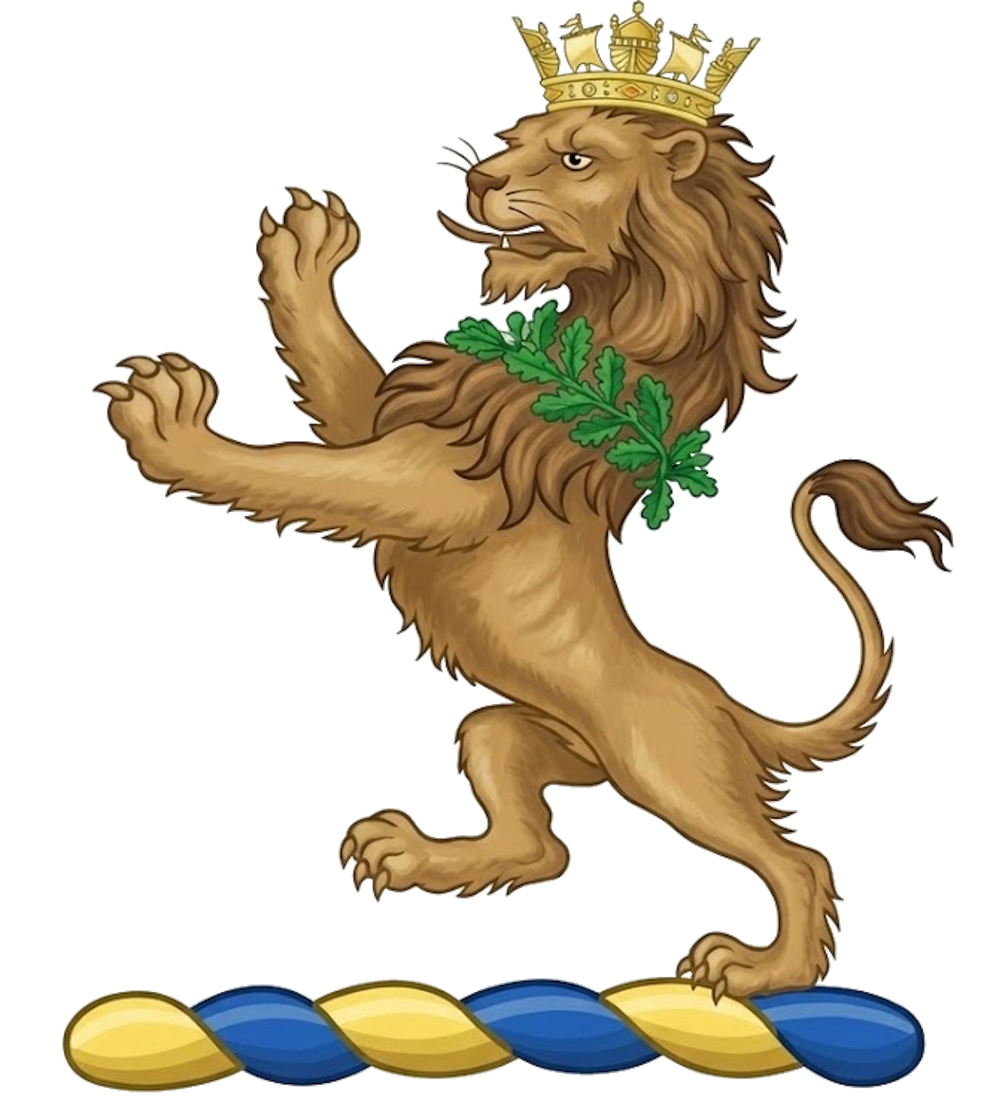 Lion Rampant with Naval Coronet Crest digital download: Includes Color PNG, B&W PNG, and SVG vector files