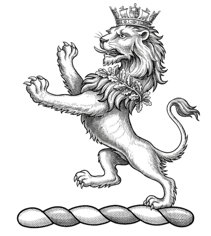 Lion Rampant with Naval Coronet Crest digital download: Includes Color PNG, B&W PNG, and SVG vector files