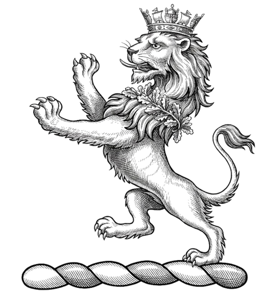 Lion Rampant with Naval Coronet Crest digital download: Includes Color PNG, B&W PNG, and SVG vector files