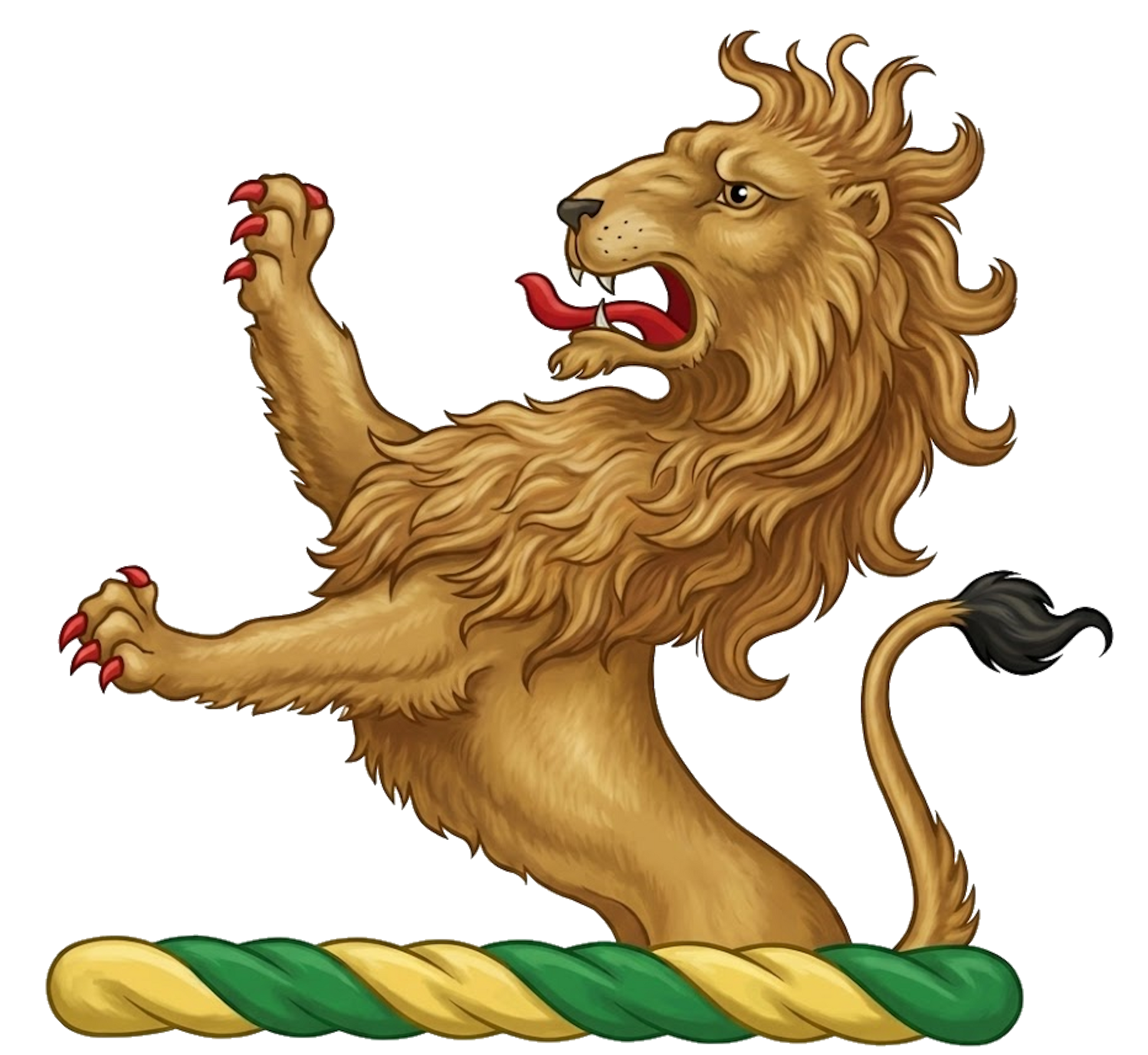 A demi-lion rampant sable digital download: Includes Color PNG, B&W PNG, and SVG vector files