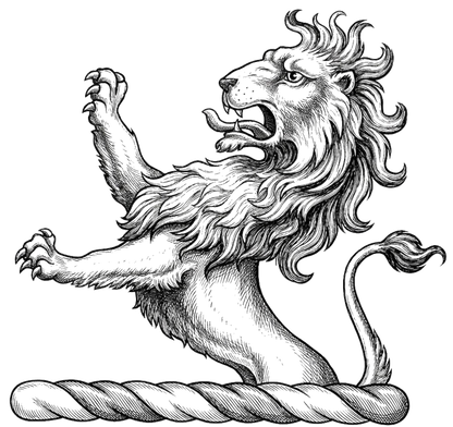 A demi-lion rampant sable digital download: Includes Color PNG, B&W PNG, and SVG vector files