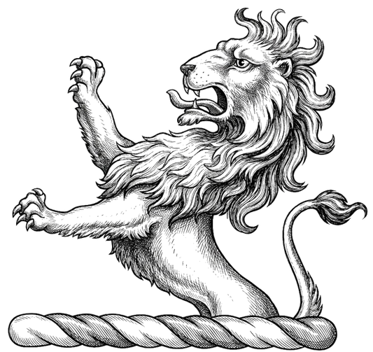 A demi-lion rampant sable digital download: Includes Color PNG, B&W PNG, and SVG vector files
