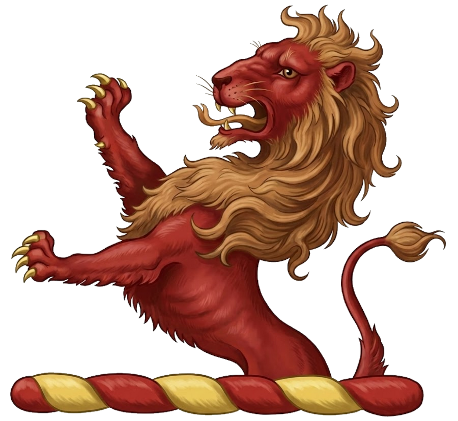 A demi-lion rampant Gules digital download: Includes Color PNG, B&W PNG, and SVG vector files
