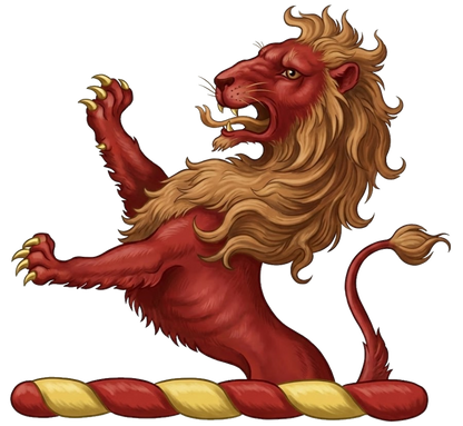 A demi-lion rampant Gules digital download: Includes Color PNG, B&W PNG, and SVG vector files