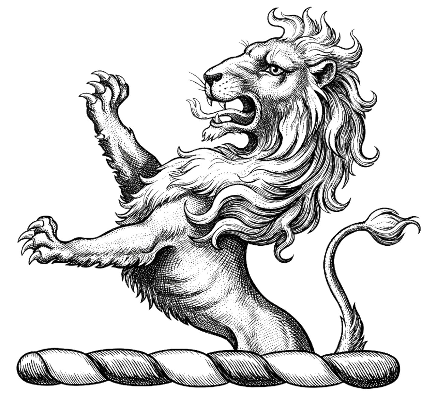 A demi-lion rampant Gules digital download: Includes Color PNG, B&W PNG, and SVG vector files